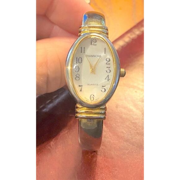 Women's Shannon Bracelet Watch,Swiss Parts,Gold Tone w/Thick Crystal,MOP Face - Picture 2 of 4